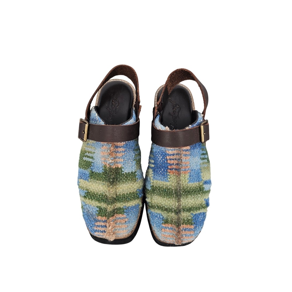 Free People Astrid Clog Platform Shoes Leather Slingback Woven 8.5 4602742 - Picture 6 of 11